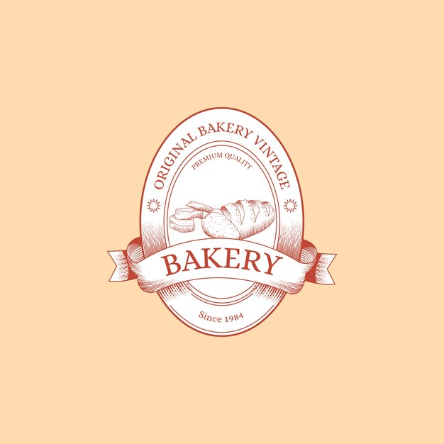 Retro style bakery logo