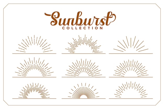 Free vector retro style bursting sun rays icon design in collection