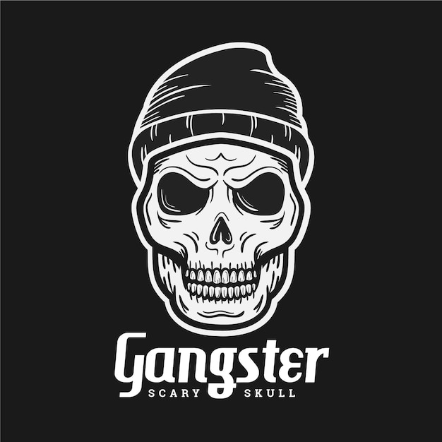 Free Vector retro style with skull