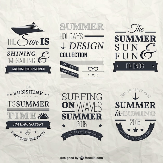 Free Vector retro summer badges