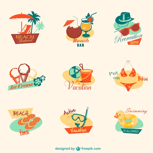 Retro summer beach graphics