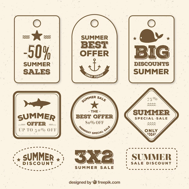 Retro summer sale tags