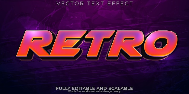 Free Vector retro text effect editable vintage future and cyber space text style