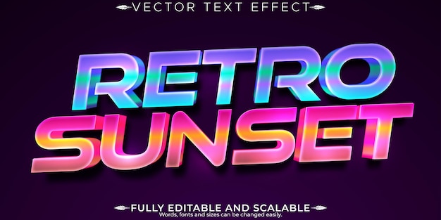 Free Vector retro text effect editable vintage and oldschool customizable font style