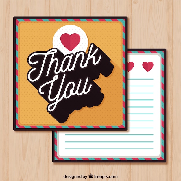 Retro thank you card