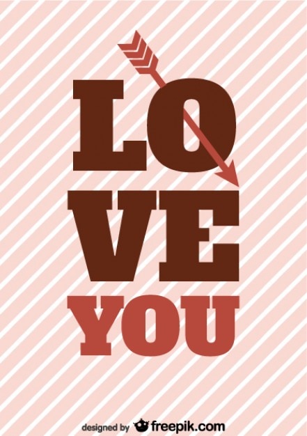 Free Vector retro valentine's day typography arrow card design 