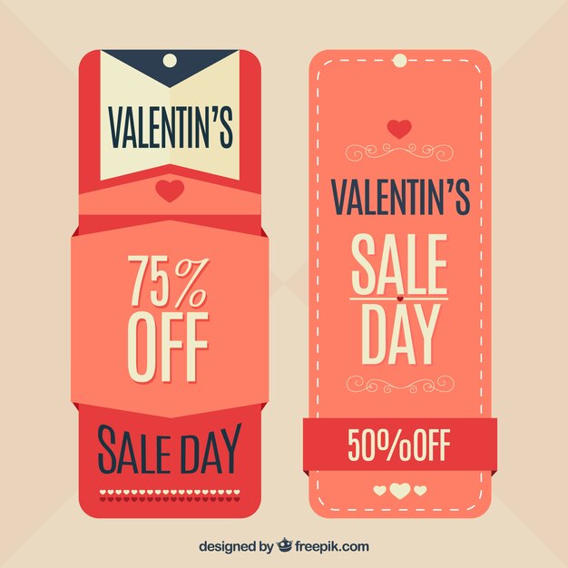 Retro valentines day sales banners