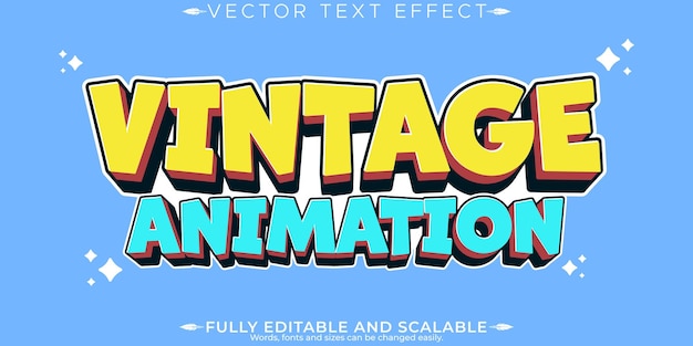 Free Vector retro vintage cartoon text effect editable pop art and smile text style