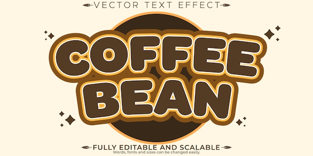 Free Vector retro vintage coffee text effect editable 70s and 80s text style