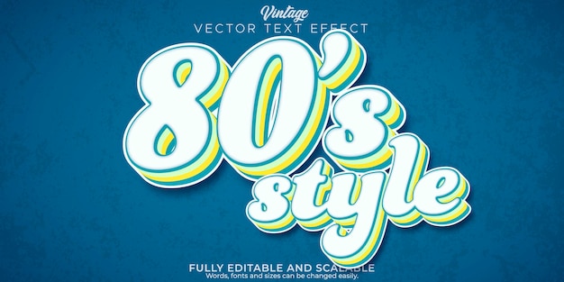 Free Vector retro vintage text effect editable 70s and 80s text style