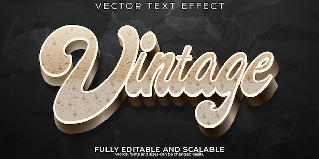 Free Vector retro vintage text effect editable 70s and 80s text style