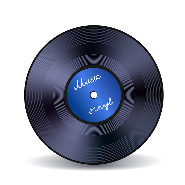 Retro vinyl music record emblem