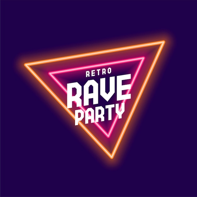 Free Vector retro wave party modern background with glowing led frame