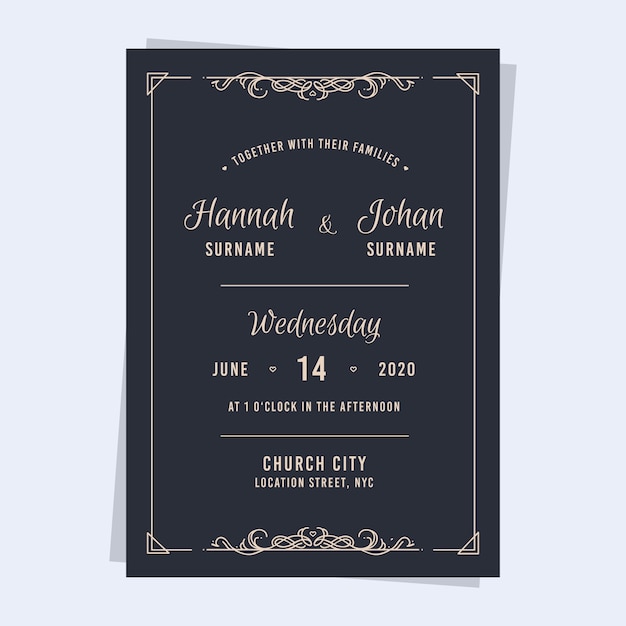 Retro wedding invitation