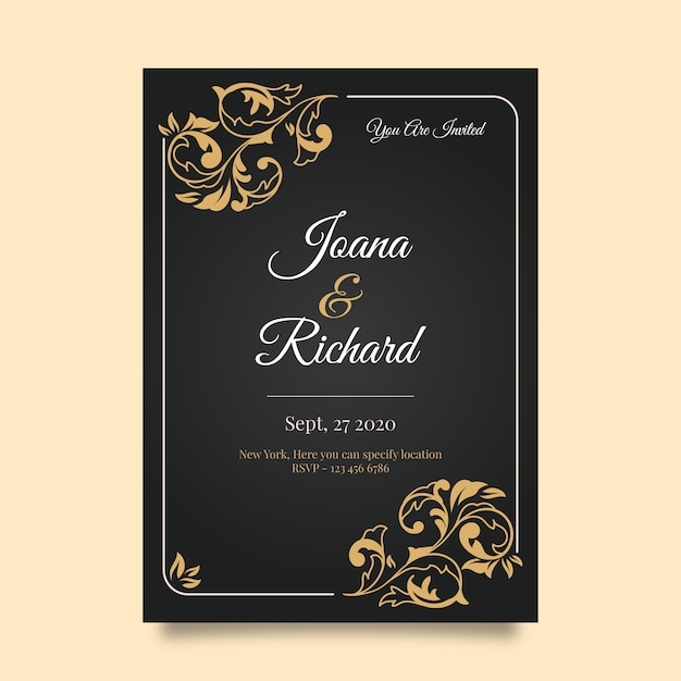 Retro wedding invitation