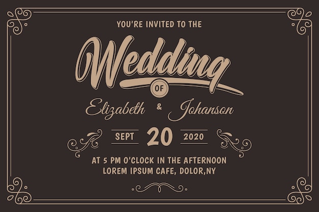 Retro wedding invitation