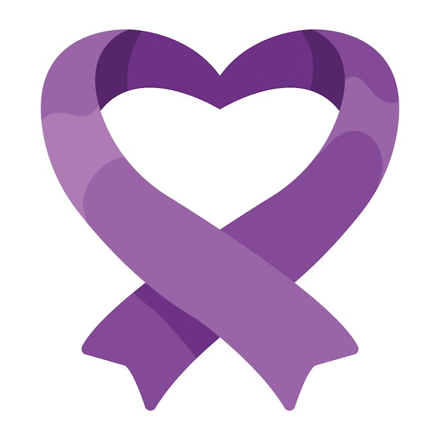 Free vector rett syndrome purple heart isolated