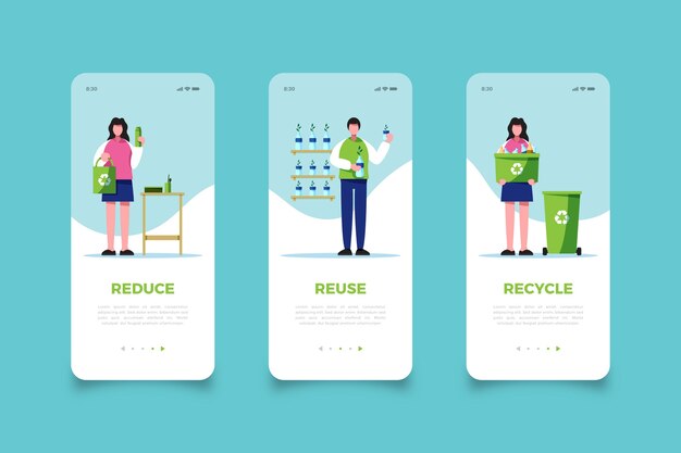 Reuse garbage mobile app screens