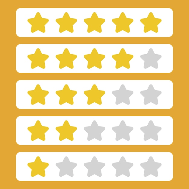 Free Vector review stars 5 to 1 flat