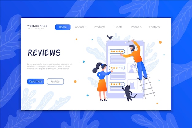 Reviews concept landing page