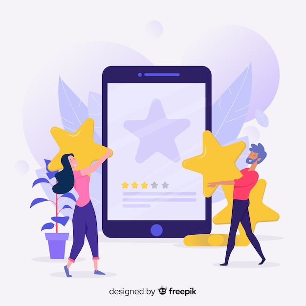 Reviews concept for landing page