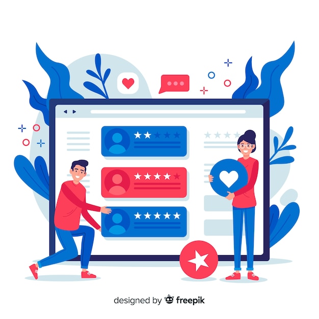 Reviews concept for landing page