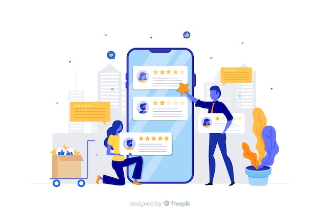 Reviews concept for landing page