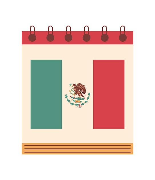 revolucion mexicana calendar illustration isolated