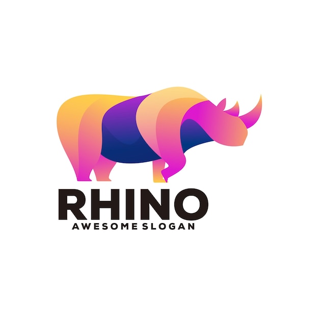 Free Vector rhino gradient colorful logo illustration