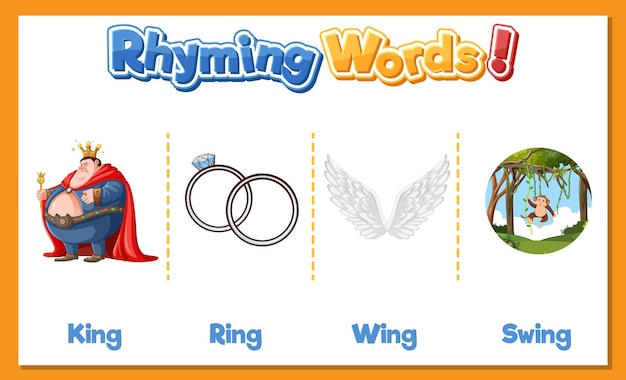 Free Vector rhyming words illustration