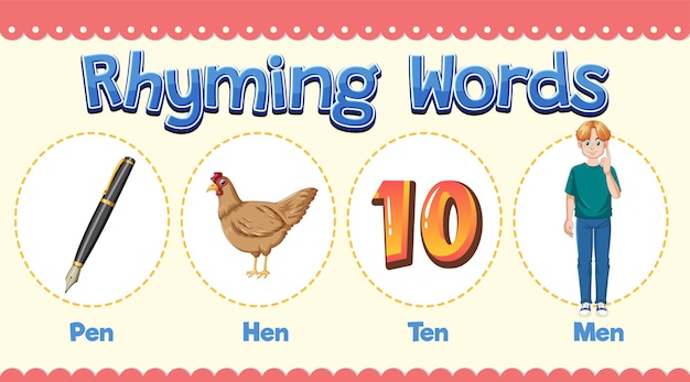 Free vector rhyming words for kids