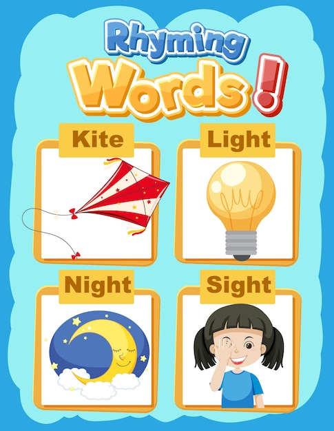 Free Vector rhyming words for kids