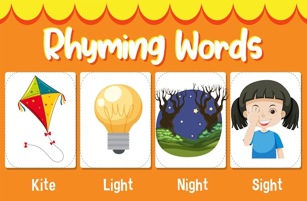 Free Vector rhyming words for kids