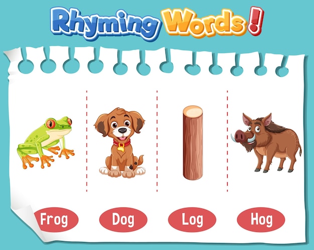 Free Vector rhyming words for kids