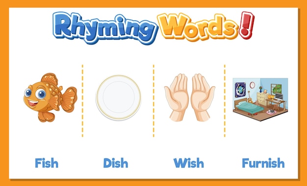 Free Vector rhyming words for kids