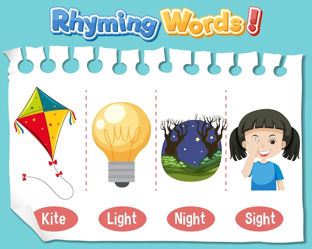 Free Vector rhyming words for kids