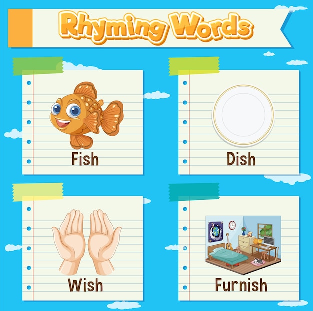 Free Vector rhyming words for kids