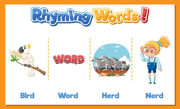 Free Vector rhyming words for kids