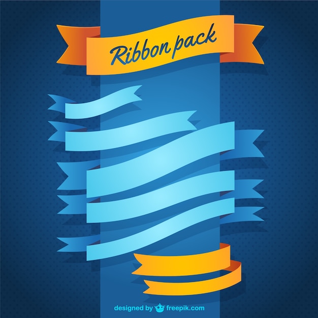 Free Vector ribbons design pack 