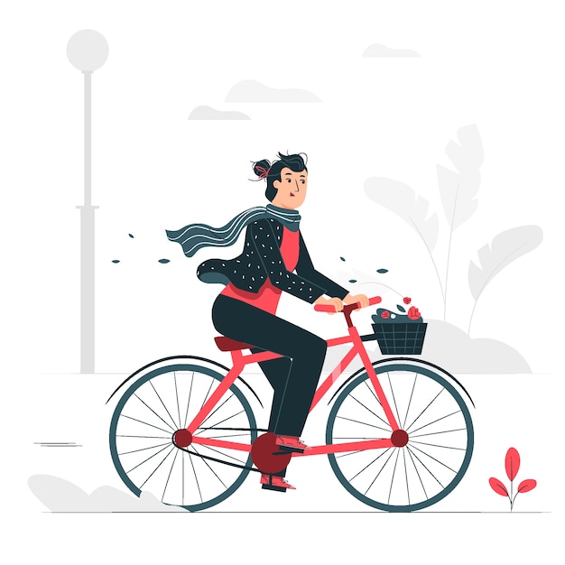 Ride a bicycle concept illustration