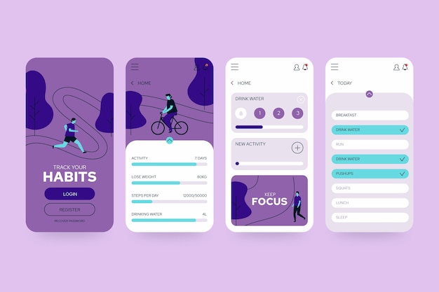 Riding the bile and running goals and habits tracking app