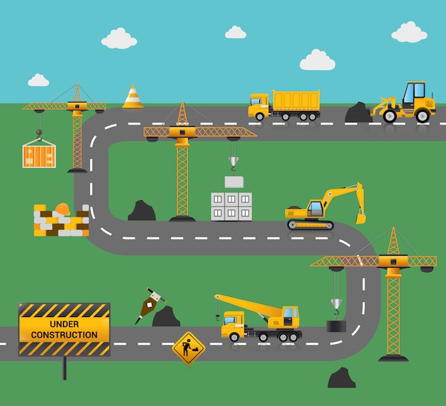 Road Construction Concept