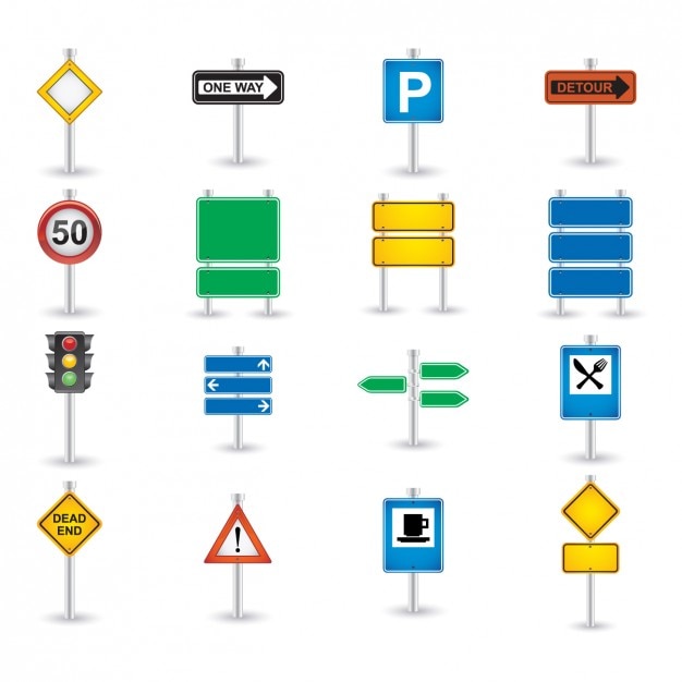 Road Sign Icon Set