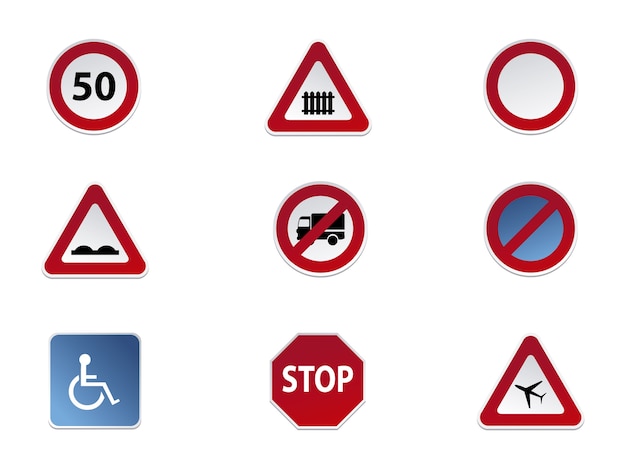 Road signs icon collection