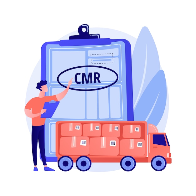 Road transport documents abstract concept vector illustration. CMR transport document, international transportation regulation, bill of lading, air waybill, business logistics abstract metaphor.