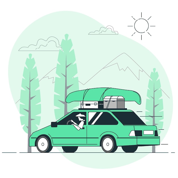 Free Vector road trip concept illustration