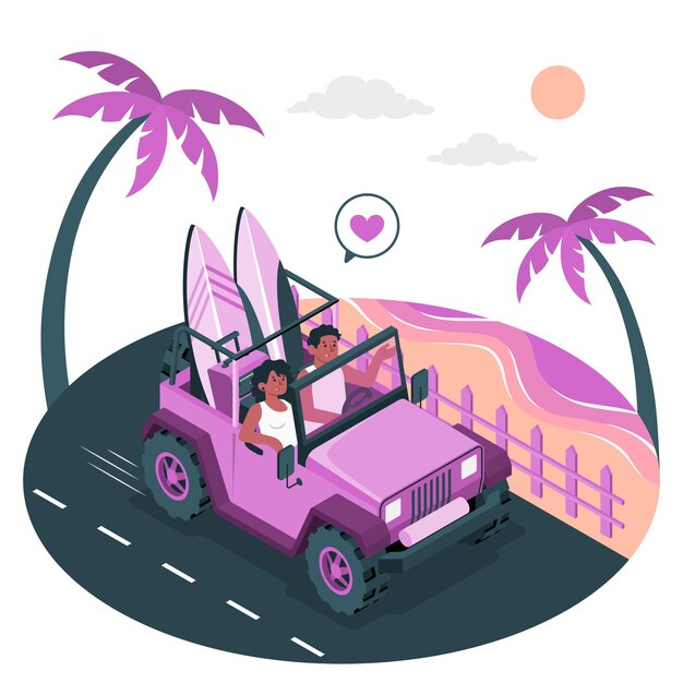 Road trip concept illustration