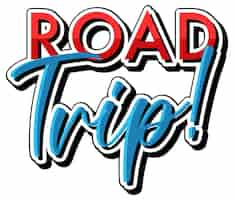 Free vector road trip text icon on white background