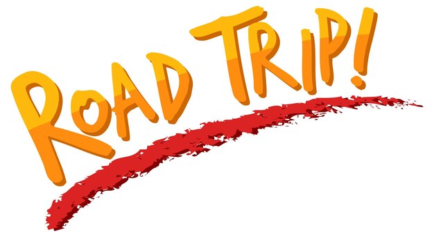 Free Vector road trip text icon on white background