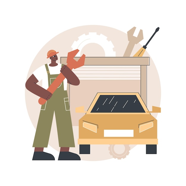 Free Vector roadside service abstract concept illustration.